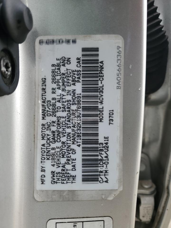 Photo 12 VIN: 4T1BE32K13U769691 - TOYOTA CAMRY 