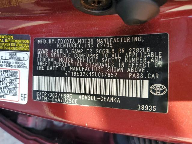 Photo 11 VIN: 4T1BE32K15U047852 - TOYOTA CAMRY 