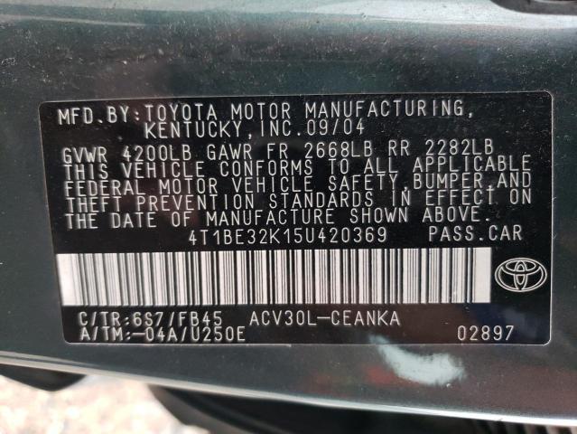 Photo 11 VIN: 4T1BE32K15U420369 - TOYOTA CAMRY LE 