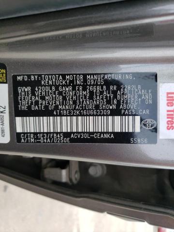 Photo 9 VIN: 4T1BE32K16U663309 - TOYOTA CAMRY LE 