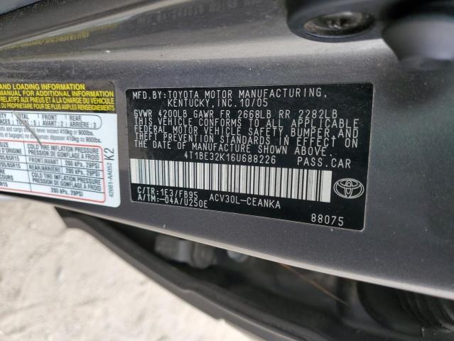 Photo 11 VIN: 4T1BE32K16U688226 - TOYOTA CAMRY 