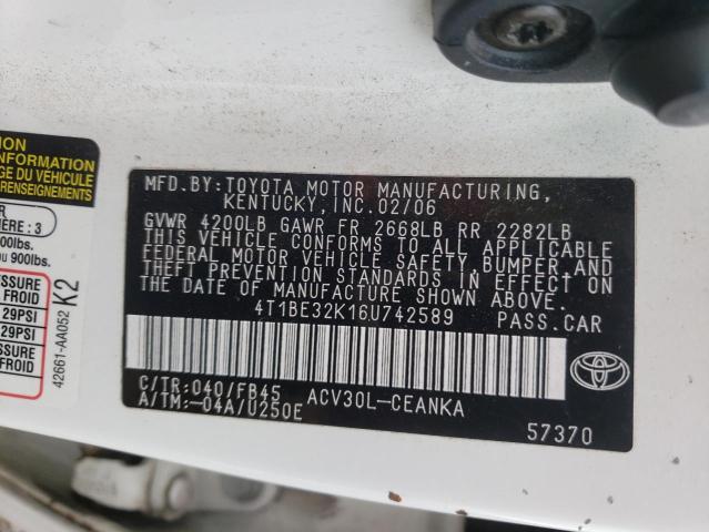 Photo 11 VIN: 4T1BE32K16U742589 - TOYOTA CAMRY 