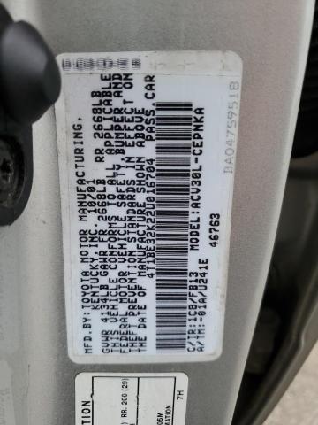 Photo 11 VIN: 4T1BE32K22U016704 - TOYOTA CAMRY LE 