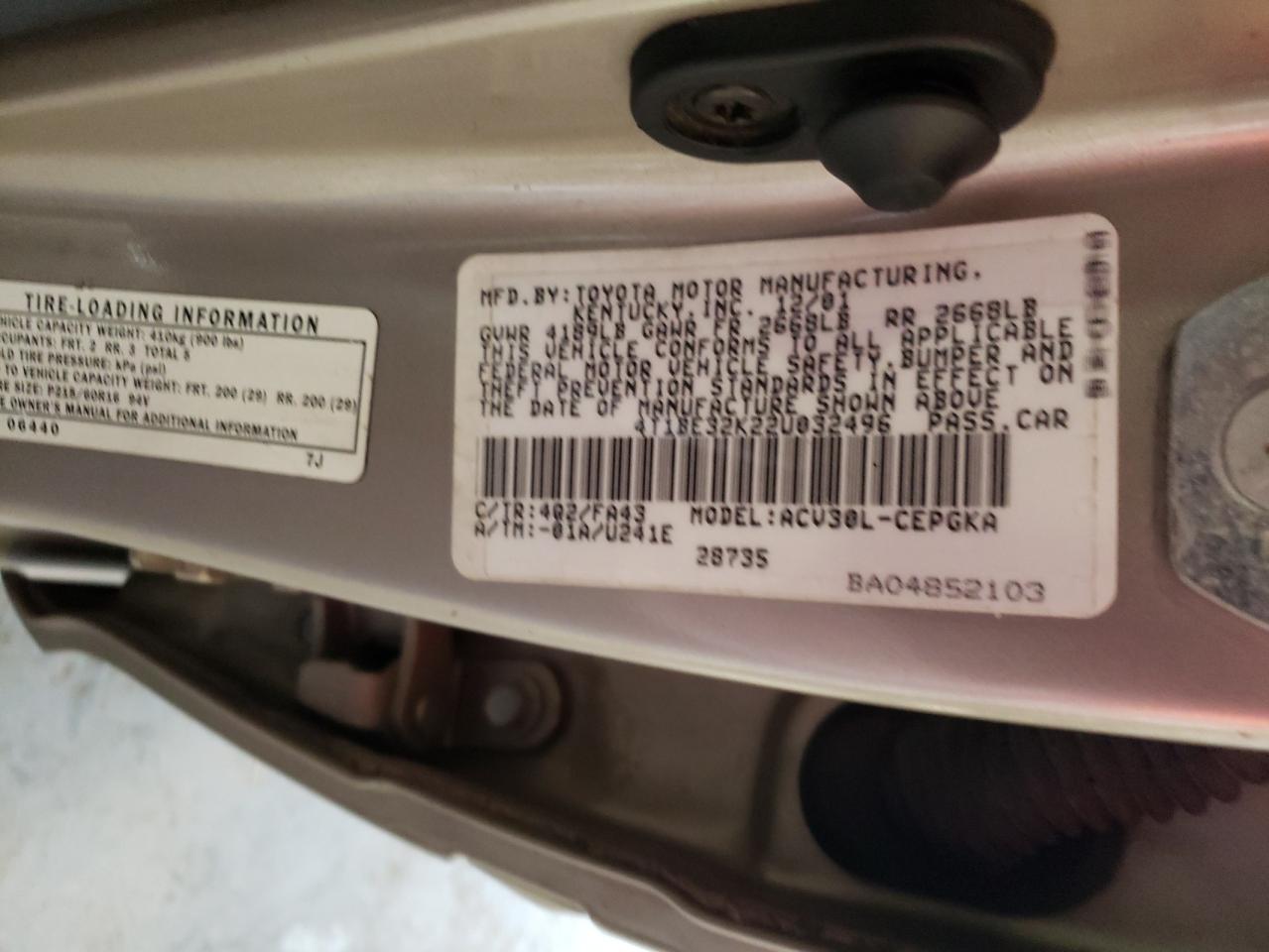 Photo 11 VIN: 4T1BE32K22U032496 - TOYOTA CAMRY 