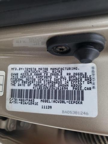 Photo 11 VIN: 4T1BE32K23U161694 - TOYOTA CAMRY 