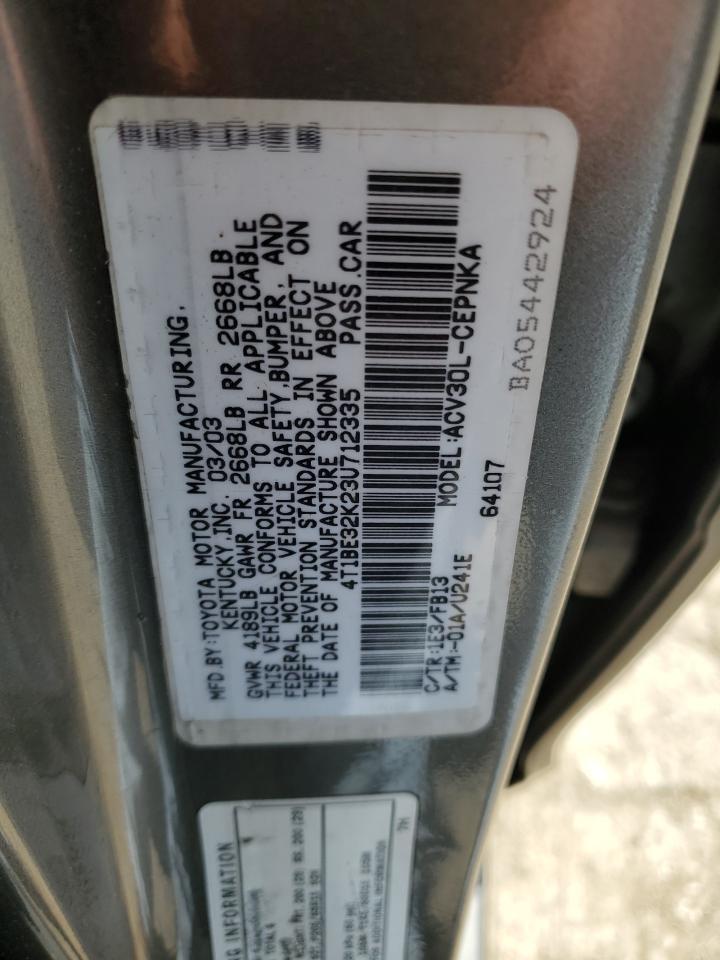 Photo 11 VIN: 4T1BE32K23U712335 - TOYOTA CAMRY 