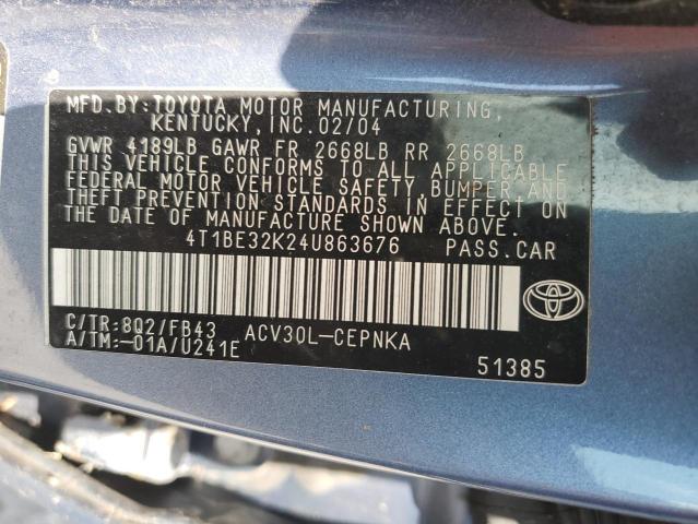 Photo 11 VIN: 4T1BE32K24U863676 - TOYOTA CAMRY LE 