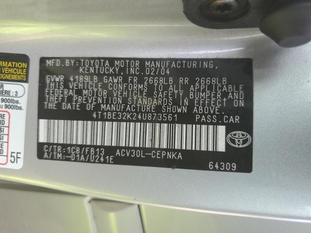 Photo 11 VIN: 4T1BE32K24U873561 - TOYOTA CAMRY LE 