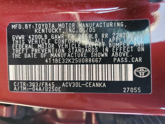 Photo 11 VIN: 4T1BE32K25U088667 - TOYOTA CAMRY 