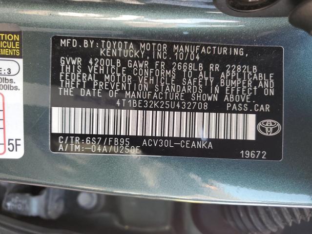 Photo 11 VIN: 4T1BE32K25U432708 - TOYOTA CAMRY 