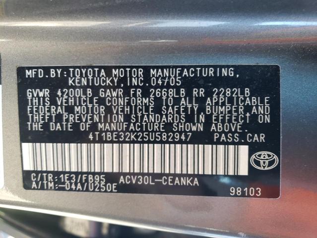 Photo 11 VIN: 4T1BE32K25U582947 - TOYOTA CAMRY LE 