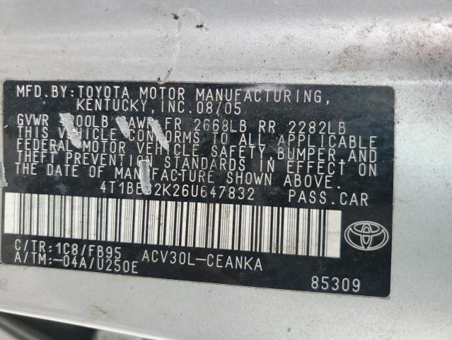 Photo 11 VIN: 4T1BE32K26U647832 - TOYOTA CAMRY 