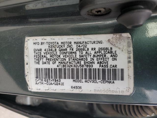 Photo 12 VIN: 4T1BE32K32U587893 - TOYOTA CAMRY LE 