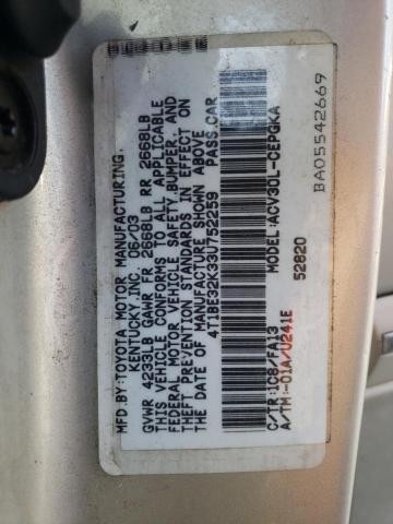 Photo 11 VIN: 4T1BE32K33U752259 - TOYOTA CAMRY LE 