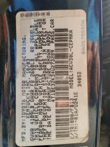 Photo 11 VIN: 4T1BE32K34U273289 - TOYOTA CAMRY LE 