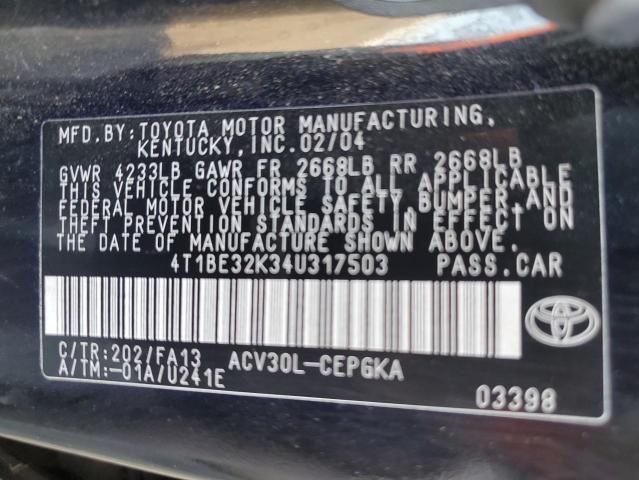 Photo 11 VIN: 4T1BE32K34U317503 - TOYOTA CAMRY 