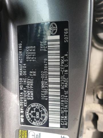 Photo 11 VIN: 4T1BE32K34U938479 - TOYOTA CAMRY 