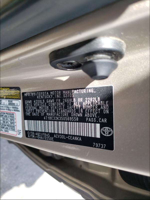 Photo 9 VIN: 4T1BE32K35U569558 - TOYOTA CAMRY 