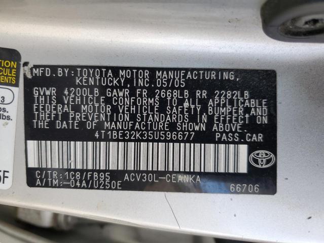 Photo 11 VIN: 4T1BE32K35U596677 - TOYOTA CAMRY LE 