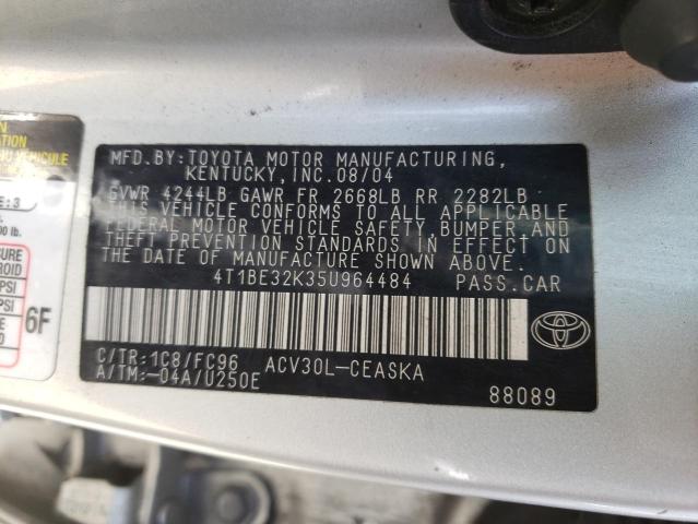 Photo 11 VIN: 4T1BE32K35U964484 - TOYOTA CAMRY 