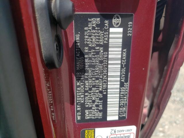 Photo 11 VIN: 4T1BE32K36U132760 - TOYOTA CAMRY 