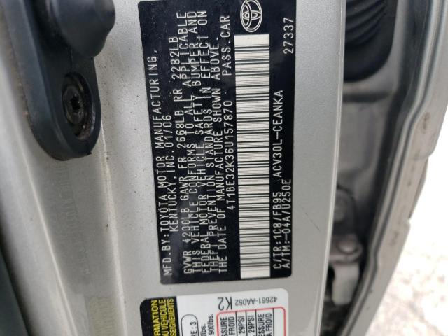 Photo 11 VIN: 4T1BE32K36U157870 - TOYOTA CAMRY 