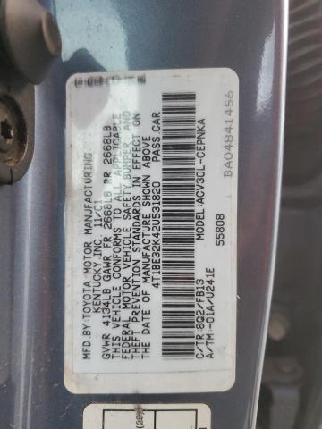 Photo 11 VIN: 4T1BE32K42U531820 - TOYOTA CAMRY LE 