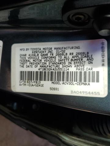 Photo 11 VIN: 4T1BE32K42U551114 - TOYOTA CAMRY 