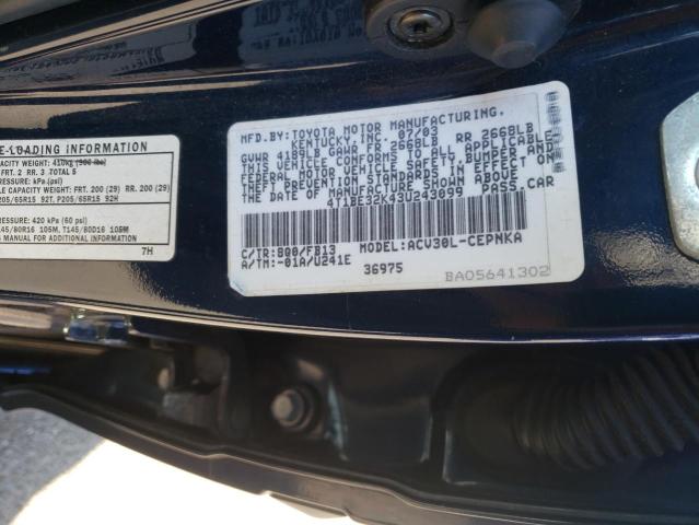 Photo 9 VIN: 4T1BE32K43U243099 - TOYOTA CAMRY 