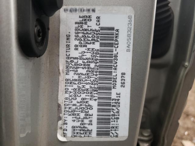 Photo 9 VIN: 4T1BE32K44U299786 - TOYOTA CAMRY LE 