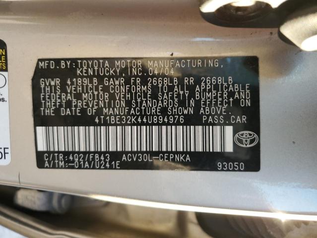 Photo 11 VIN: 4T1BE32K44U894976 - TOYOTA CAMRY 