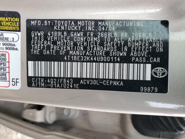 Photo 11 VIN: 4T1BE32K44U900114 - TOYOTA CAMRY 