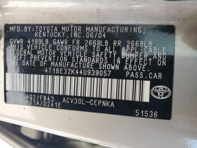 Photo 11 VIN: 4T1BE32K44U939057 - TOYOTA CAMRY 