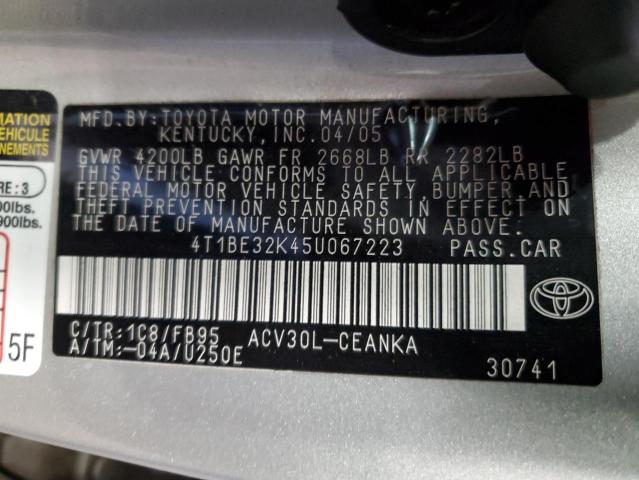 Photo 11 VIN: 4T1BE32K45U067223 - TOYOTA CAMRY 