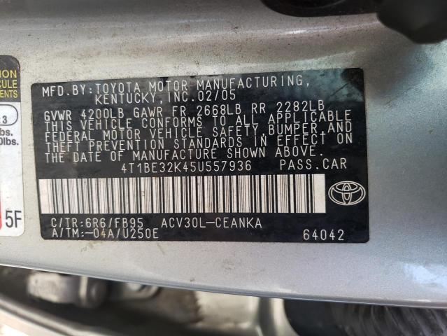 Photo 11 VIN: 4T1BE32K45U557936 - TOYOTA CAMRY LE 