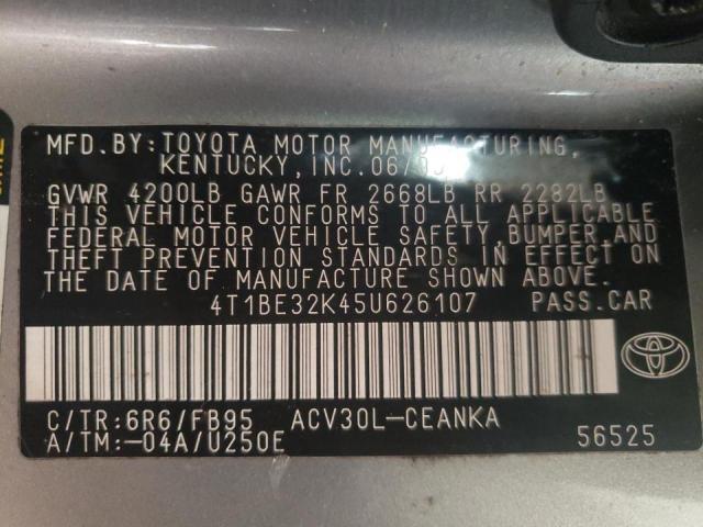 Photo 9 VIN: 4T1BE32K45U626107 - TOYOTA CAMRY 