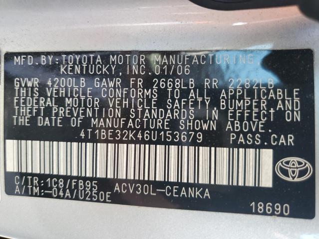 Photo 11 VIN: 4T1BE32K46U153679 - TOYOTA CAMRY LE 