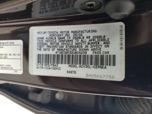 Photo 11 VIN: 4T1BE32K52U604239 - TOYOTA CAMRY 