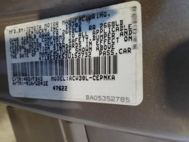 Photo 11 VIN: 4T1BE32K53U152732 - TOYOTA CAMRY LE 