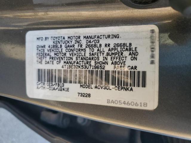 Photo 11 VIN: 4T1BE32K53U719652 - TOYOTA CAMRY LE 