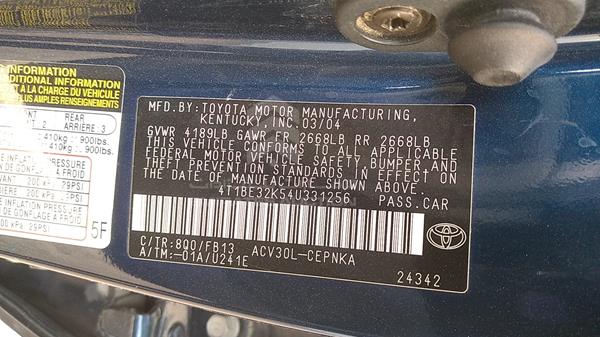 Photo 3 VIN: 4T1BE32K54U331256 - TOYOTA CAMRY 