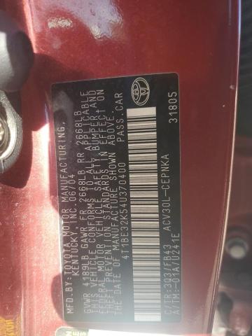 Photo 11 VIN: 4T1BE32K54U370400 - TOYOTA CAMRY LE 