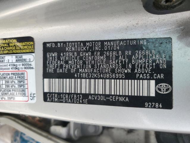 Photo 12 VIN: 4T1BE32K54U856995 - TOYOTA CAMRY LE 