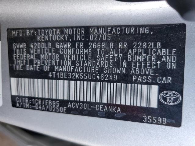 Photo 11 VIN: 4T1BE32K55U046249 - TOYOTA CAMRY LE 