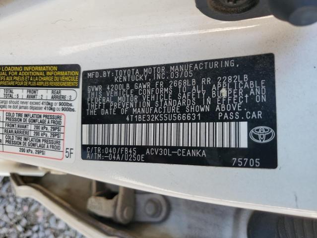 Photo 11 VIN: 4T1BE32K55U566631 - TOYOTA CAMRY LE 