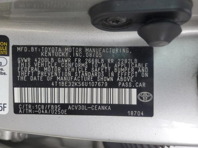 Photo 11 VIN: 4T1BE32K56U107679 - TOYOTA CAMRY LE 