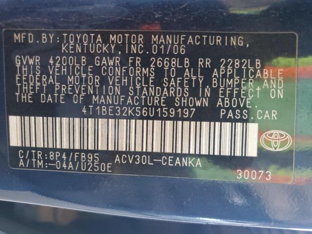 Photo 11 VIN: 4T1BE32K56U159197 - TOYOTA CAMRY LE 