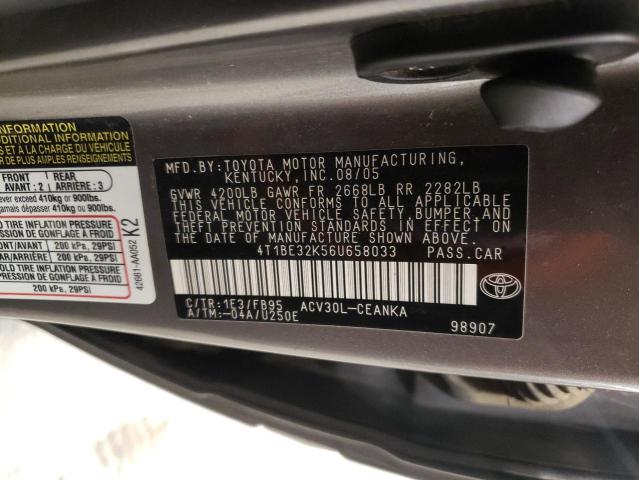 Photo 12 VIN: 4T1BE32K56U658033 - TOYOTA CAMRY LE 