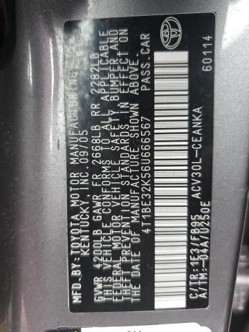 Photo 12 VIN: 4T1BE32K56U666567 - TOYOTA CAMRY LE 