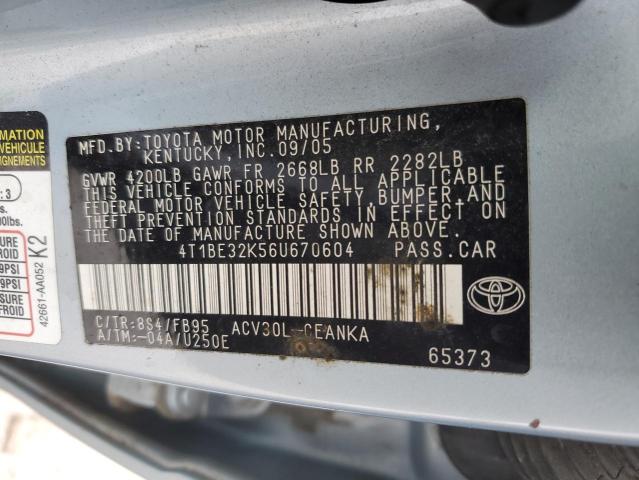 Photo 11 VIN: 4T1BE32K56U670604 - TOYOTA CAMRY 